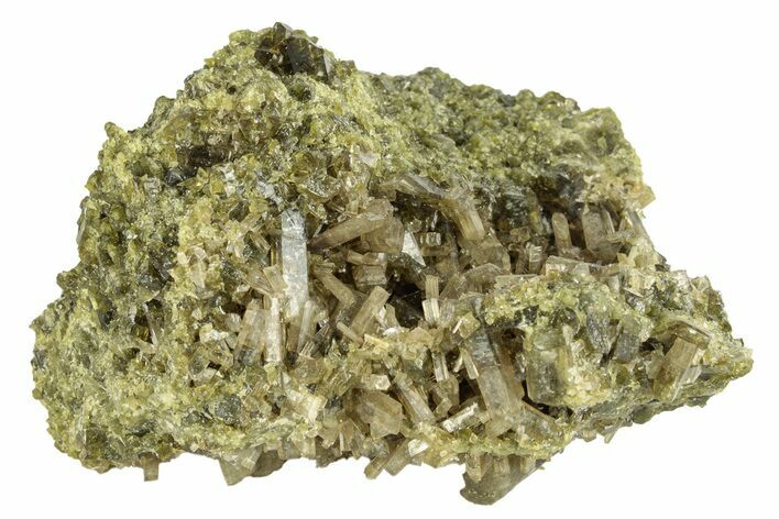 Clinozoisite and Epidote Crystal Cluster - Peru #256152